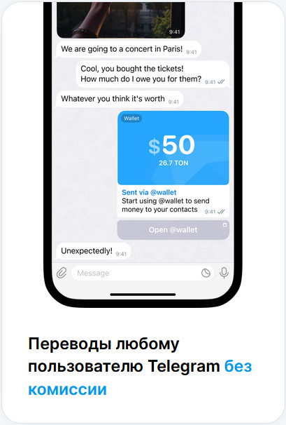 Скриншот TON Wallet